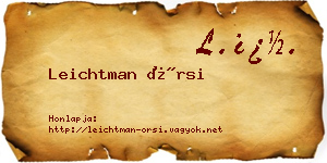 Leichtman Örsi névjegykártya